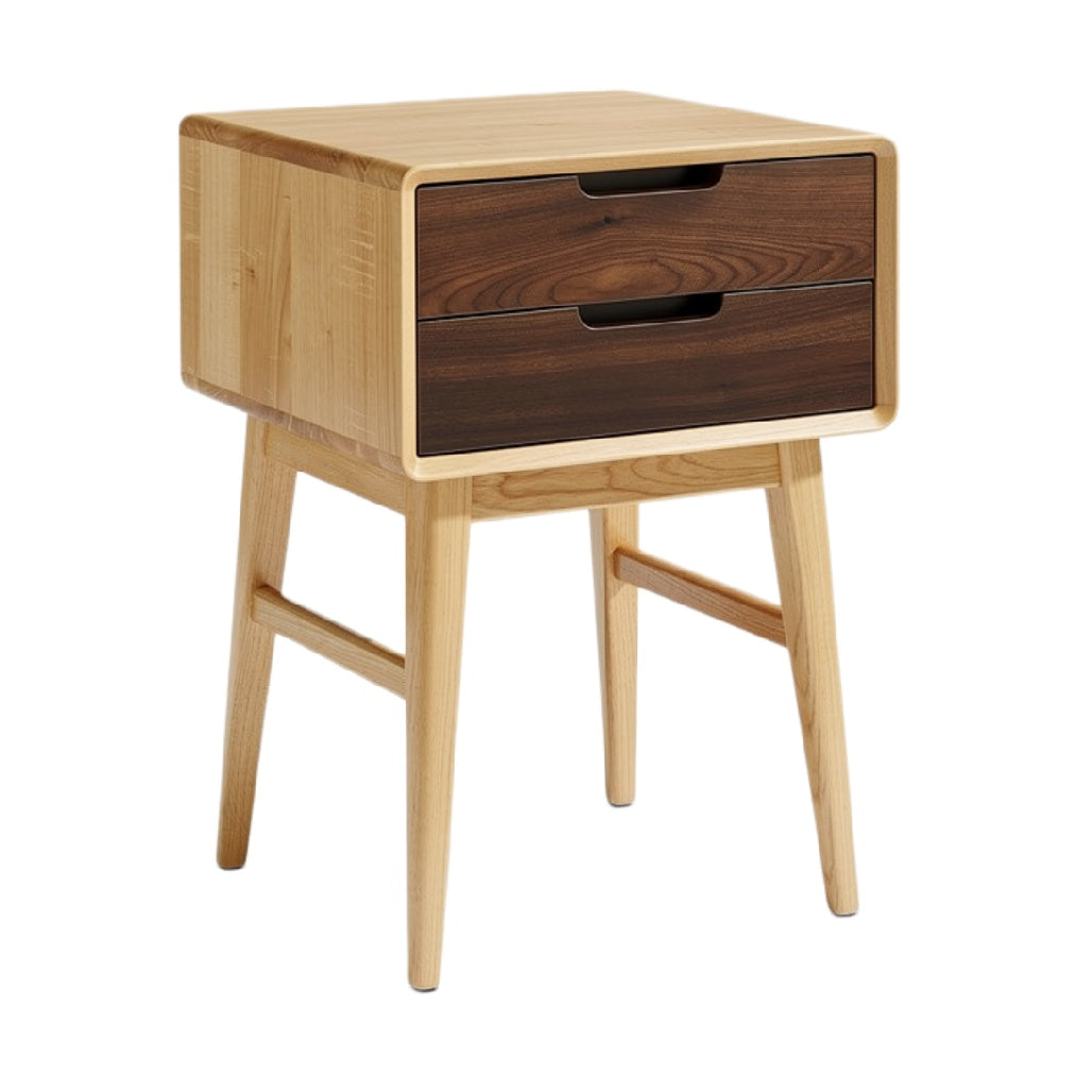 "Moderne Nachtkast met 2 Lades van Hout"