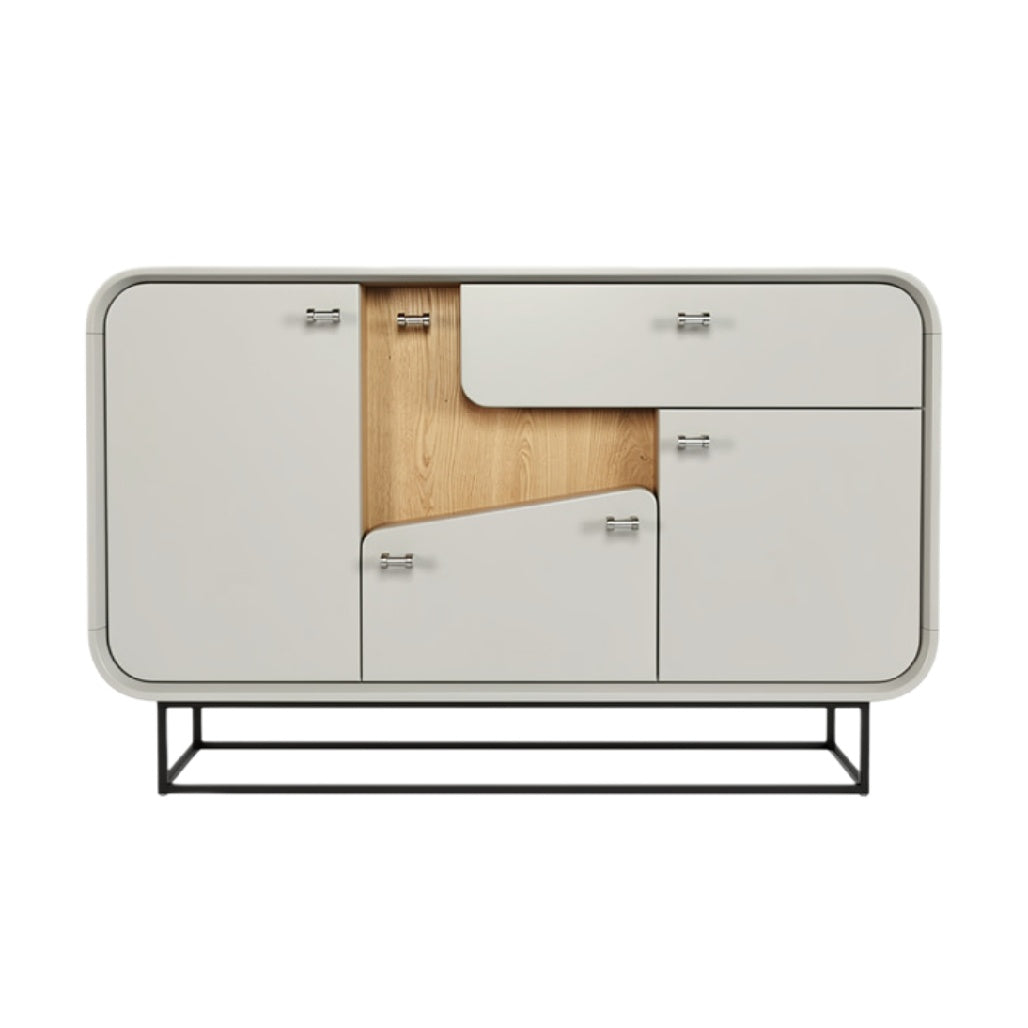Moderne Dressoir met Houten Accenten en Minimalistisch Ontwerp