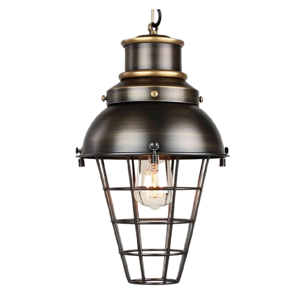 "Industrieel Hanglamp met Gaasbescherming en Vintage Design"